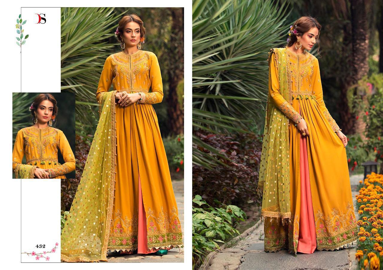 Deepsy Maria B Pure Rayon Cotton Net with Embroidery Tabby Silk Digital Print Designer Sharara Suit